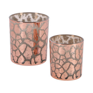 Verschiedenes PMTD Windlicht Desiree Giraffeprint Pink 8 cm