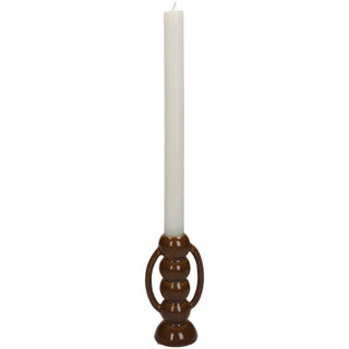 Candlestick Fine Irenware Brown 7.4x5.5x13.7cm