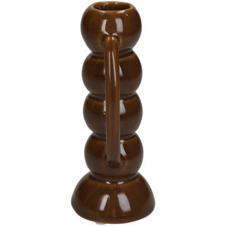 Candlestick Fine Irenware Brown 7.4x5.5x13.7cm