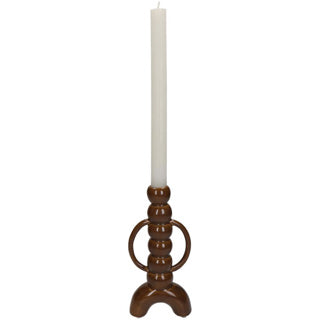 Candlestick Fine Irenware Brown 10x4.5x21,5 cm