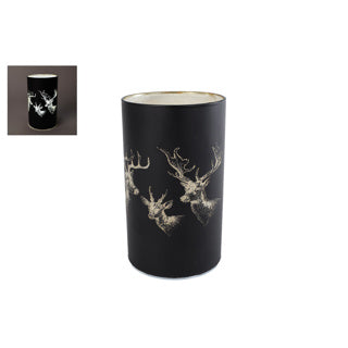 Stimmungsvolle Beleuchtung LED Hirsch mattschwarzes Glas 9x9x15cm | 2 Stk