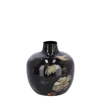 Vase -Pigeon M schwarzer Bol -Metall 18x18x18 cm