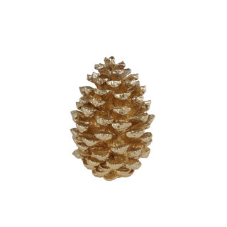 No brand Skulptur Tannenzapfen Gold Polystone 21x21x29cm