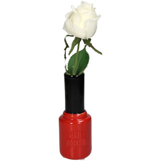 Andere Marken Nagellack Vase 7x7x18,5 cm rot schwarz
