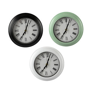 Uhr Kunststoff 22 cm 3 Assorti