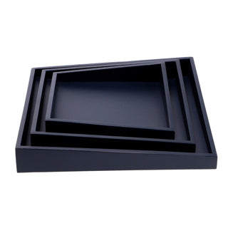 Senza senza asymmetrische Holzschalen 3 Stücke blau