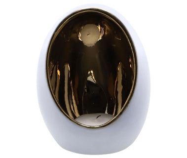 Teelichthalter Pims Gold Weißer Earthw 9,5x9.5 x12,5 cm