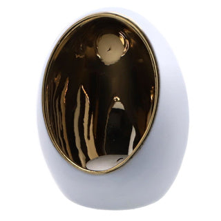 Teelichthalter Pims Gold Weißer Earthw 9,5x9.5 x12,5 cm