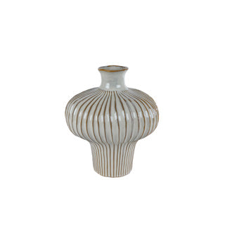Vase Jodie S White Braun Earthw 25,5x23.5x29cm