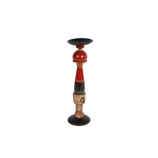 Candlestick Sam gemischte Farben recyceltes Holz 8x8x25cm