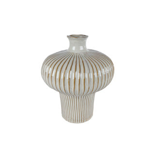 Vase Jodie L White Braun Earthw 31x31x35,5 cm