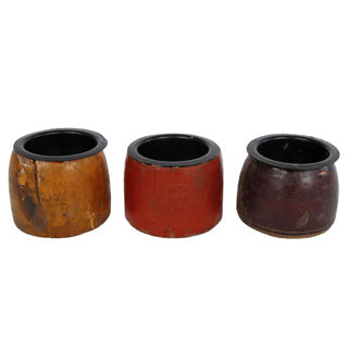 Teelichthalter Ludo recyceltes Holz 6x6x10 cm