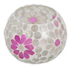 LIGHILT HOLLY M Weiß rosa Bol -Glas 9x8x8cm