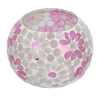 LIGHILT HOLLY L Weißrosa Bol Glass 10x14x14cm
