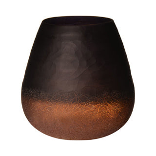 Crackle geschnitzte Vase Brown H15 D15