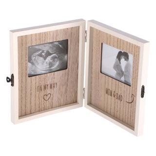 Fotorahmen auf meinem Weg natürliches weißes Holz 33x19x1.5cm