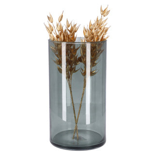 Vase Levi Zylinder dunkelgrau transport. H30 D16