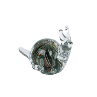 Skulpturschnecken braunes grünes Glas 12,5x6.5x9.5 cm