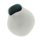 Vase -Keramik 9 cm weiß Blau