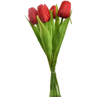 Tulpenstrauß 7 Stücke 35 cm rot