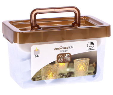 Teelight mit Timer in Storage Box, 24st.
