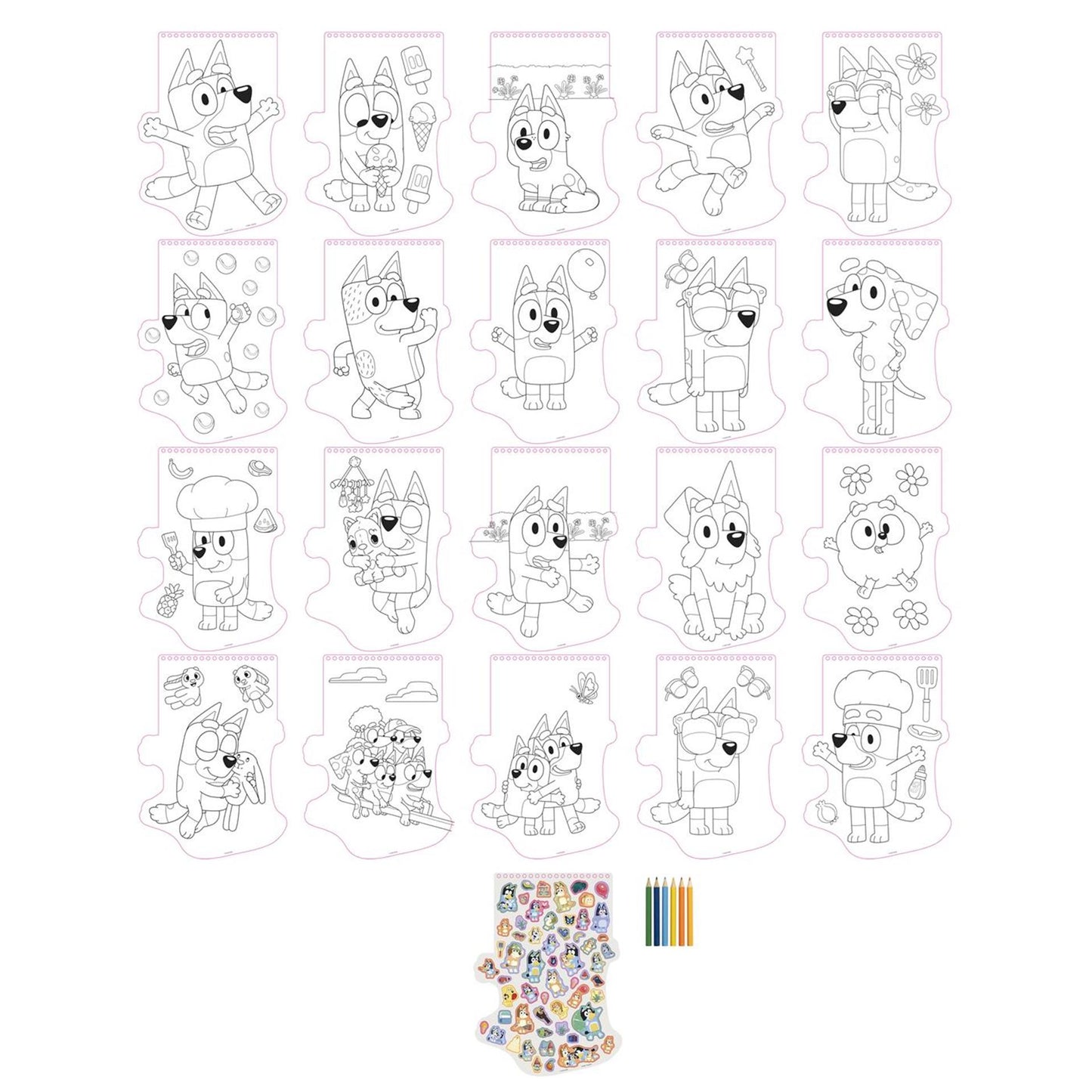 Moxy Bluey Shapes Farbblock, 20 Blatt