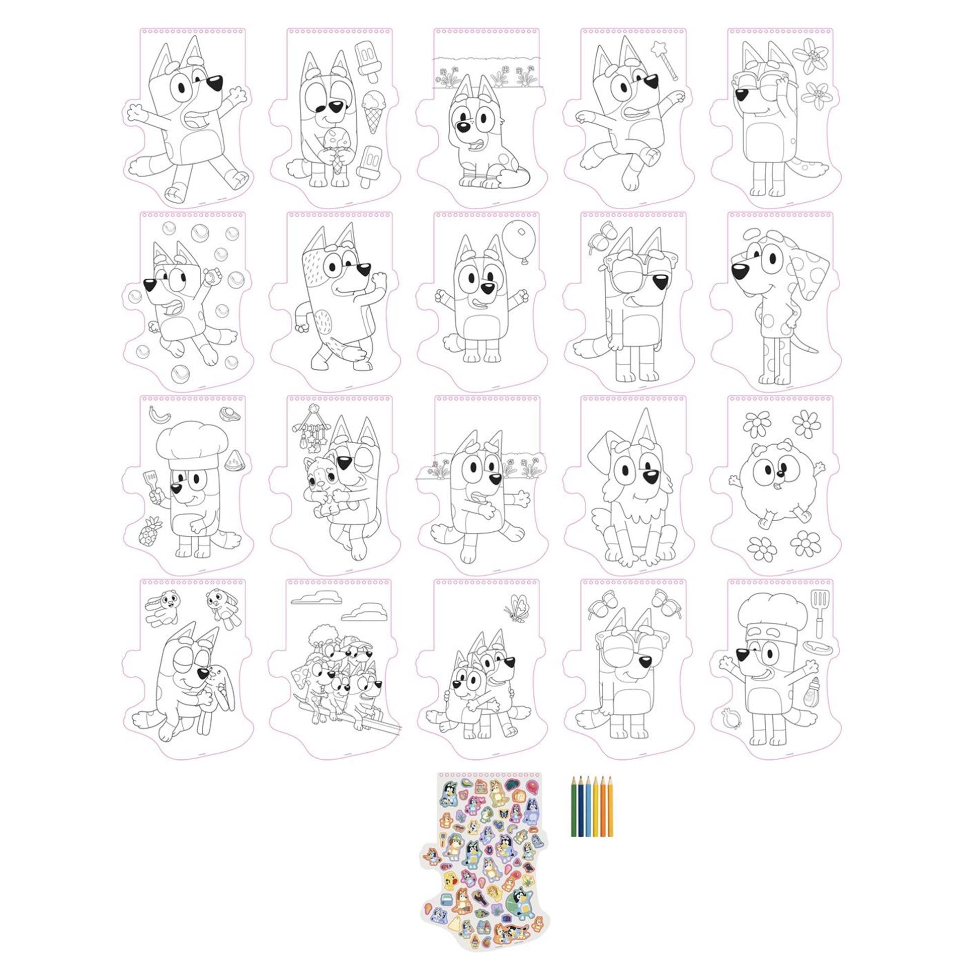 Moxy Bluey Shapes Farbblock, 20 Blatt