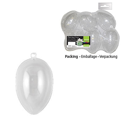 Vaessen creative • Plastikei 2-teilig vorverpackt 9x6,2cm 4St