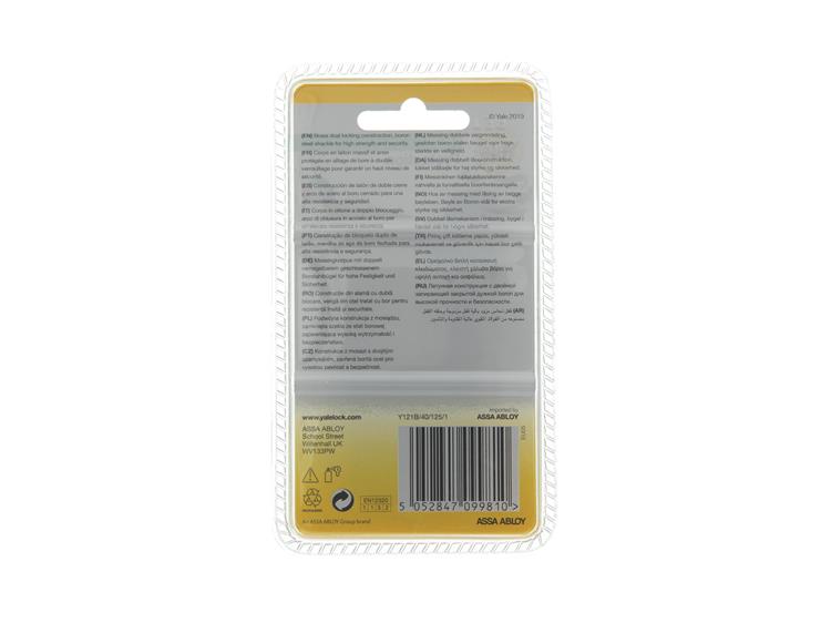 Yale 1065204 – Vorhängeschloss 40 mm Chrom hoch | 3 Stück