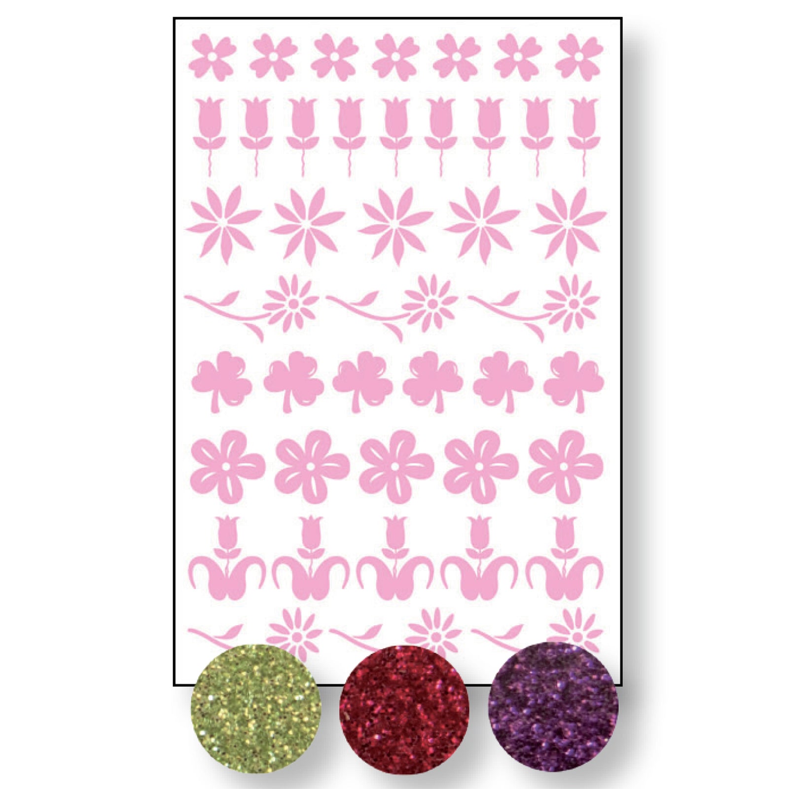 Vaessen creative • Transfer + 3x Glitzerblumen