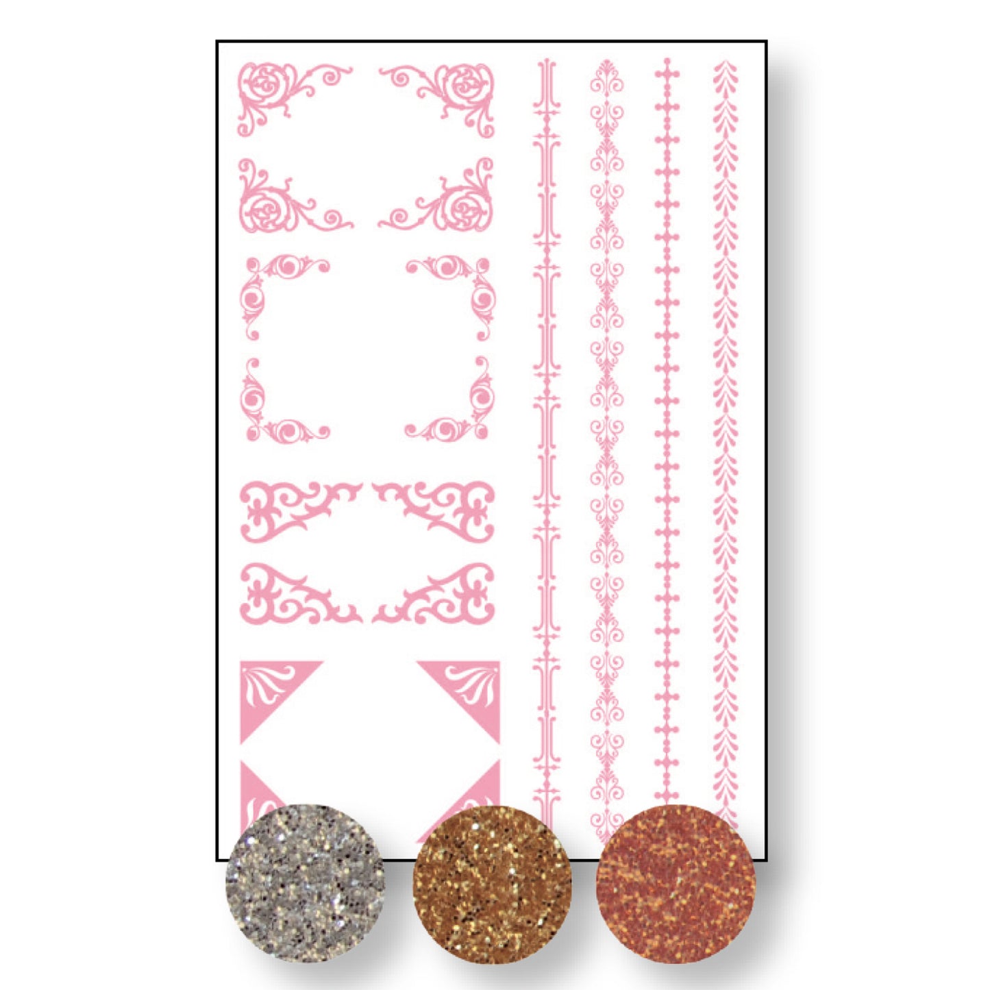 Vaessen creative • Transfer + 3x Glitzerrahmen