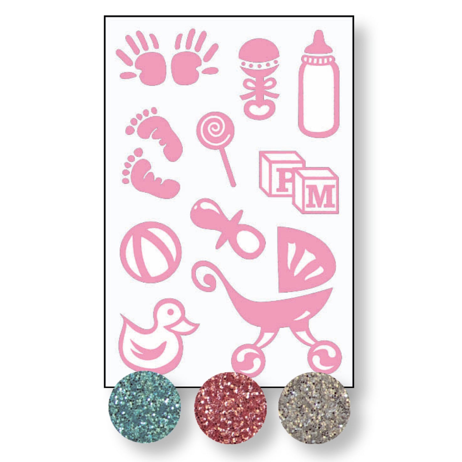 Vaessen creative • Transfer + 3x Glitzergeburt