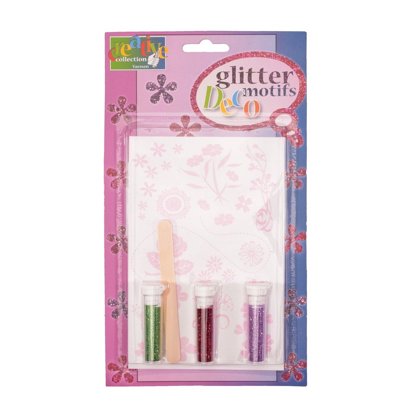 Vaessen creative • Transfer + 3x Glitzerpflanzen-Blumen