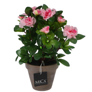 Künstliche Pflanze Azalea rosa im Topf