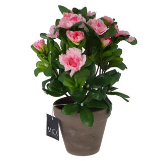 Künstliche Pflanze Azalea rosa im Topf
