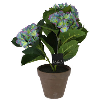 Künstliche Pflanzenhorderas lila im Topf
