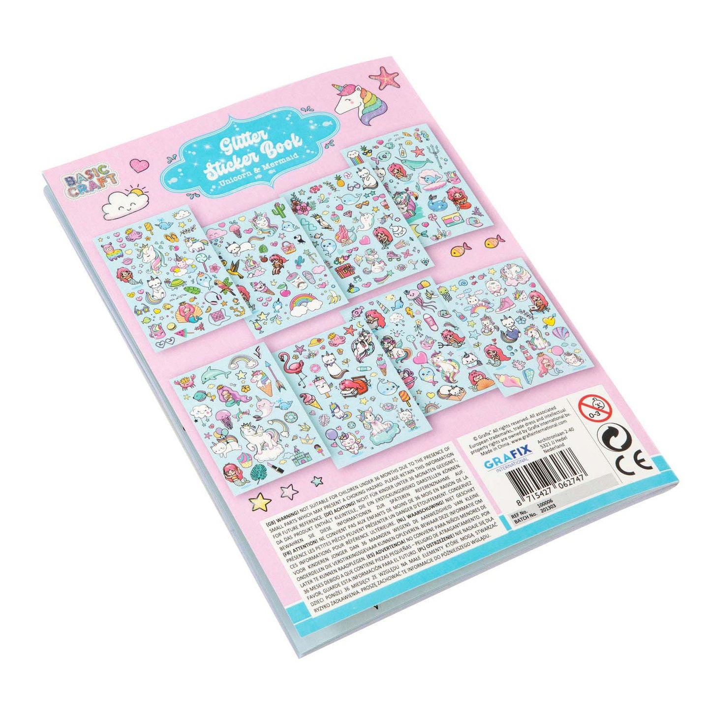Kreative Handwerksgruppe Glitter Aufkleber Buch A5 Blau