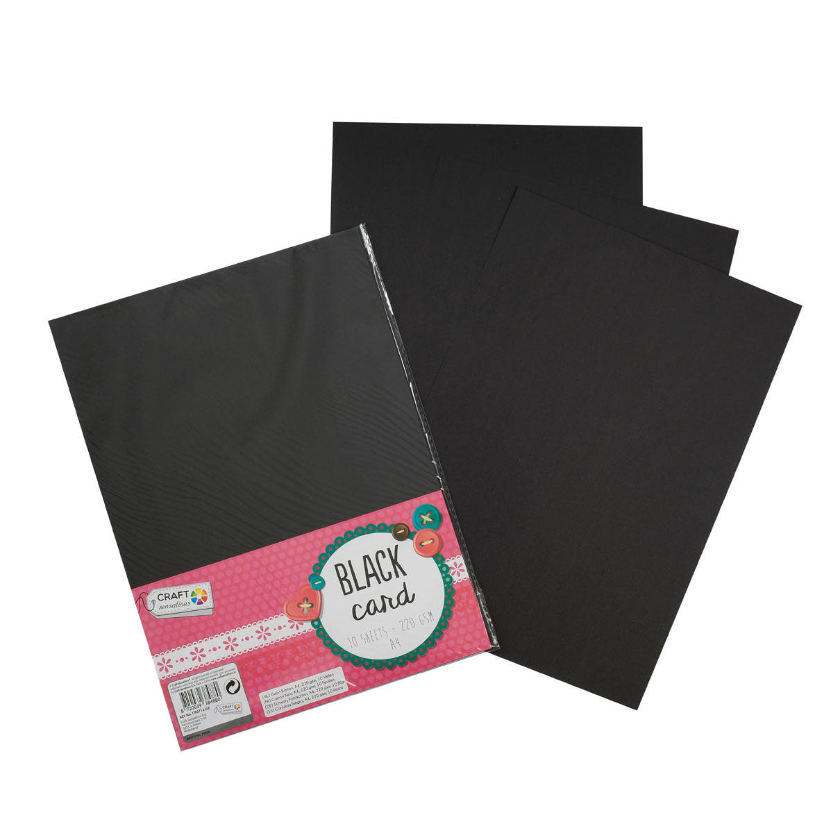 Kreative Handwerksgruppe Hobby Pappe Black A4, 10 Blätter