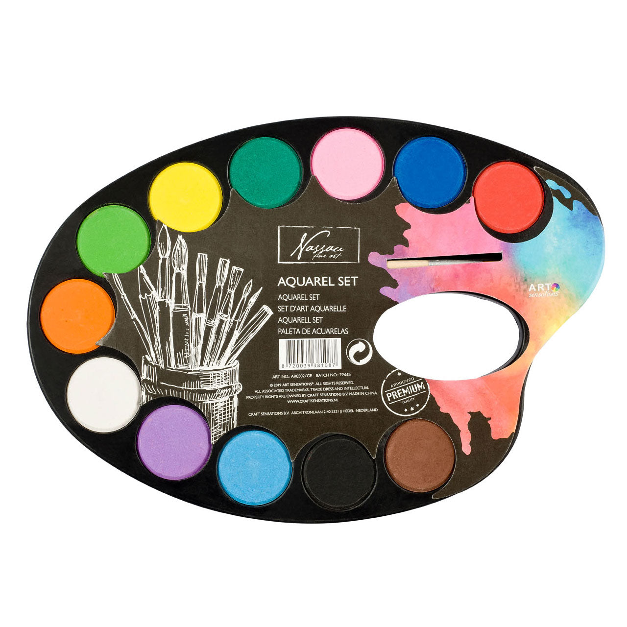 Kreative Handwerksgruppe Paint Palette Aquarel, 12 Farben