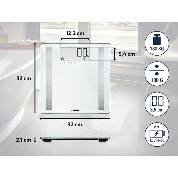 Soehnle Soehnle 63858 Sense Control 200 Digitalpersons Skala weiß