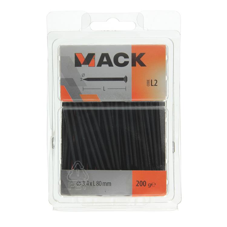 Mack 1017937 - Stahlnagel BVK Stahl gebläut 200 gr 3,4 x 80 mm | 5 Stück