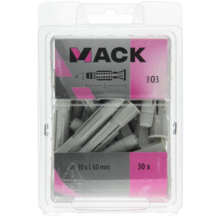 Mack 1018160 - Universalstecker + Kragen Polyethylen30 Stück 10 x 60 mm | 5 Stück