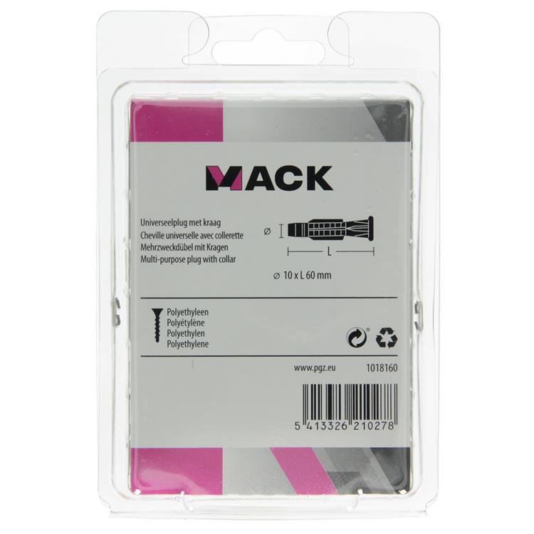 Mack 1018160 - Universalstecker + Kragen Polyethylen30 Stück 10 x 60 mm | 5 Stück