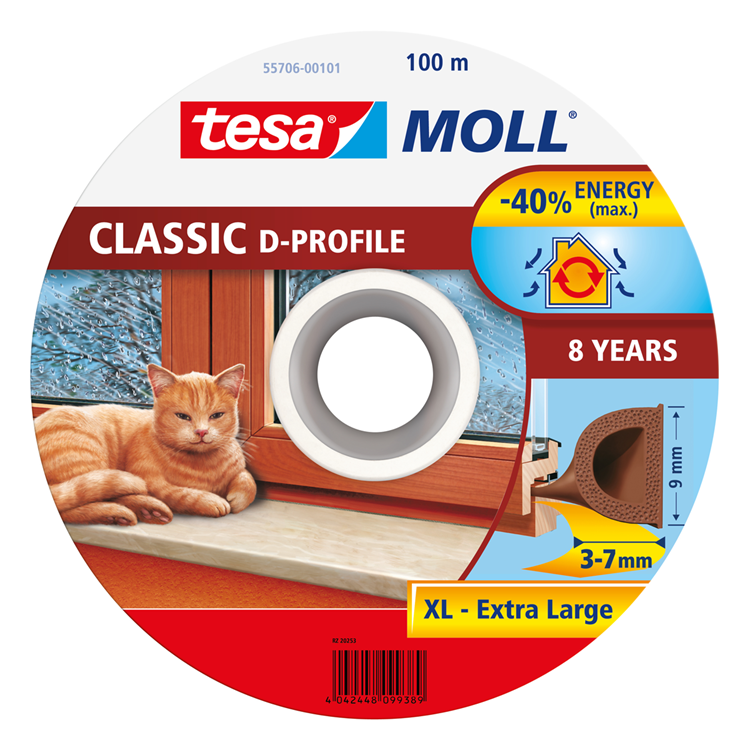 Tesa 1067490 - Moll D-Profil weiß 100m | 1 Stk