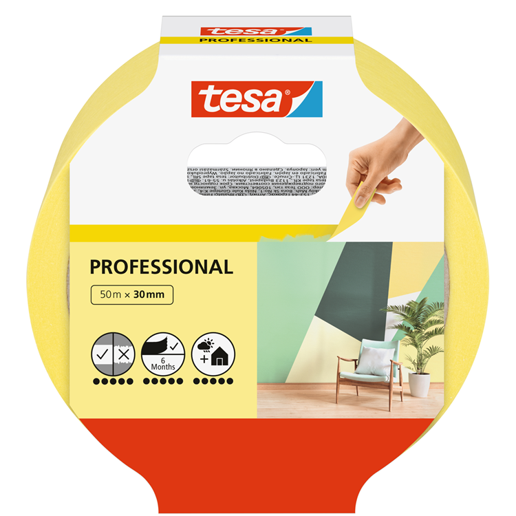 Tesa 1067631 – professionelles Schilderklebeband, 50 Meter, 30 mm | 6 Stück