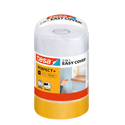 Tesa 1067564 – Easy Cover Perfect + Abdeckfolie: m (33 Meter x 55 | 3 Stück).