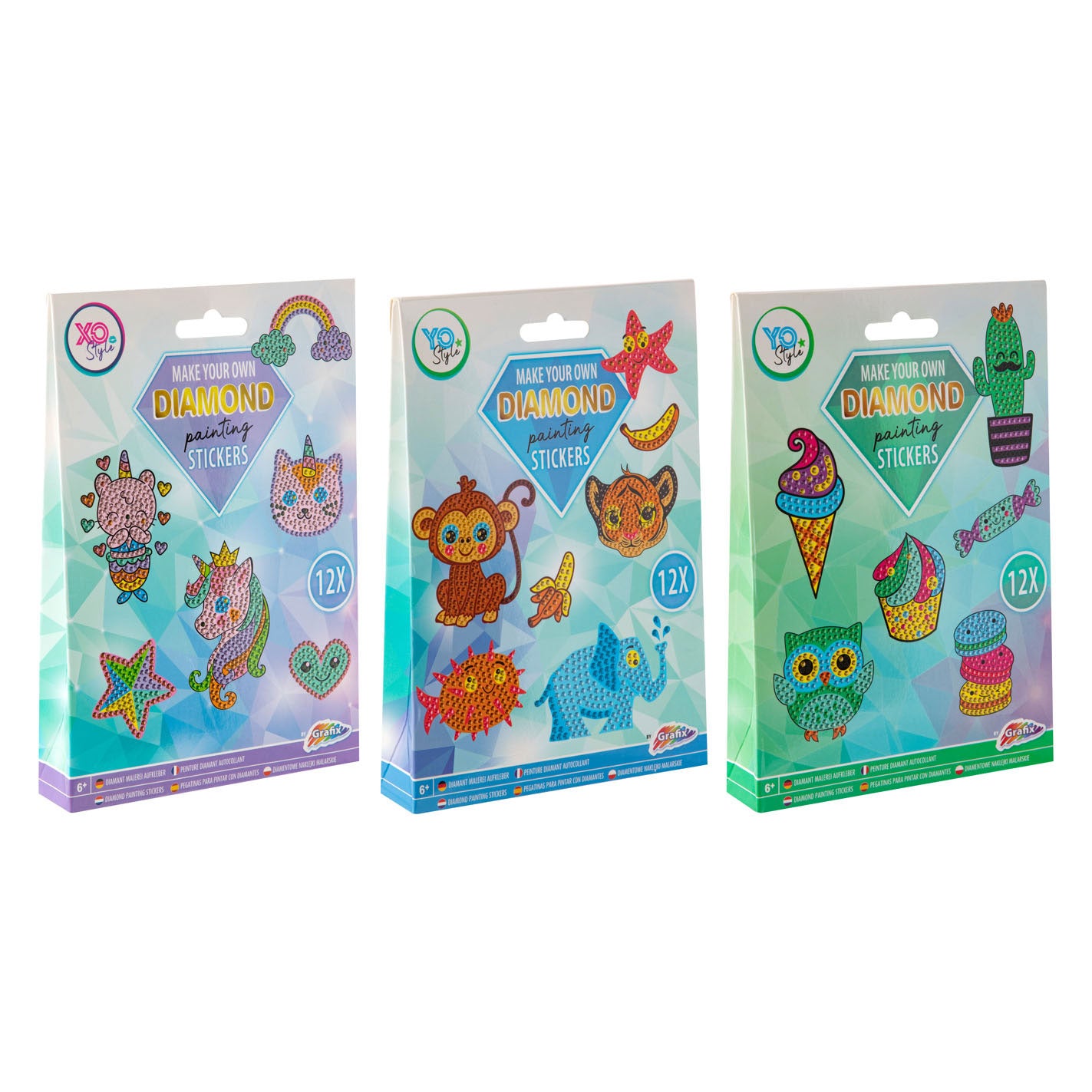 Creative Craft Group Machen Sie Ihre eigenen Diamantmaler -Aufkleber, 12dlg.