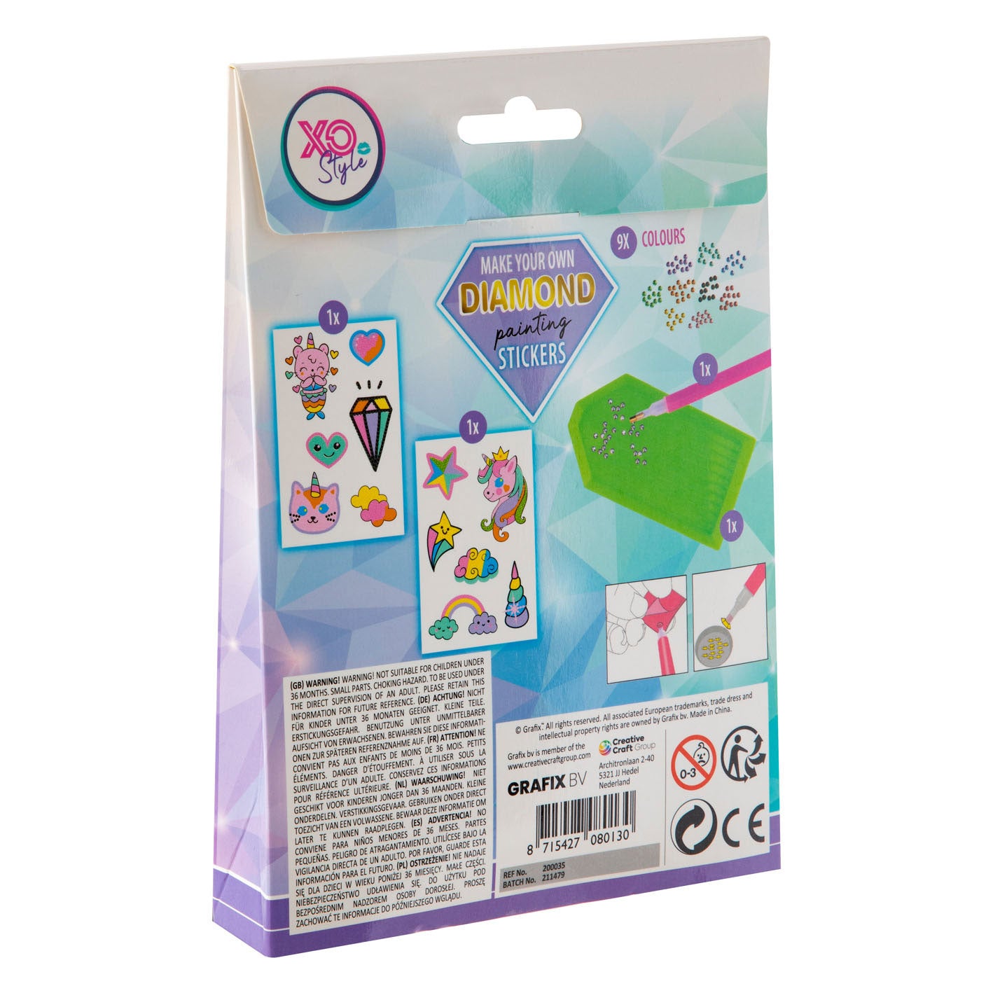 Creative Craft Group Machen Sie Ihre eigenen Diamantmaler -Aufkleber, 12dlg.