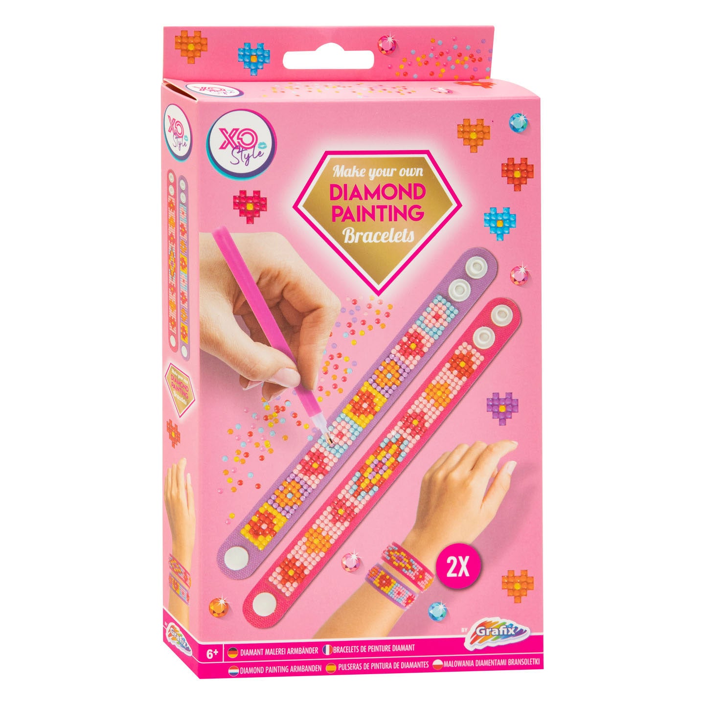 Grafix Diamond Painting Armbänder rosa, 2st.