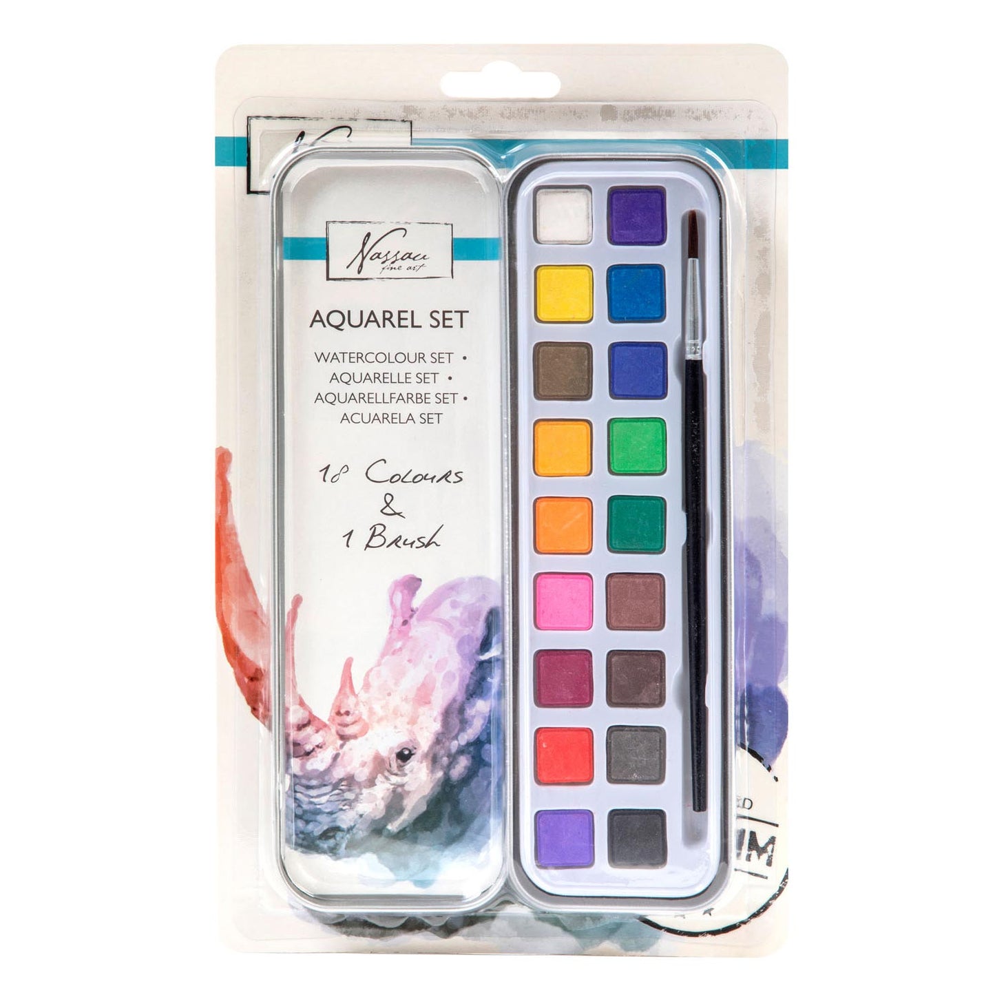 Nassau Aquarel -Farbset, 18 Farben